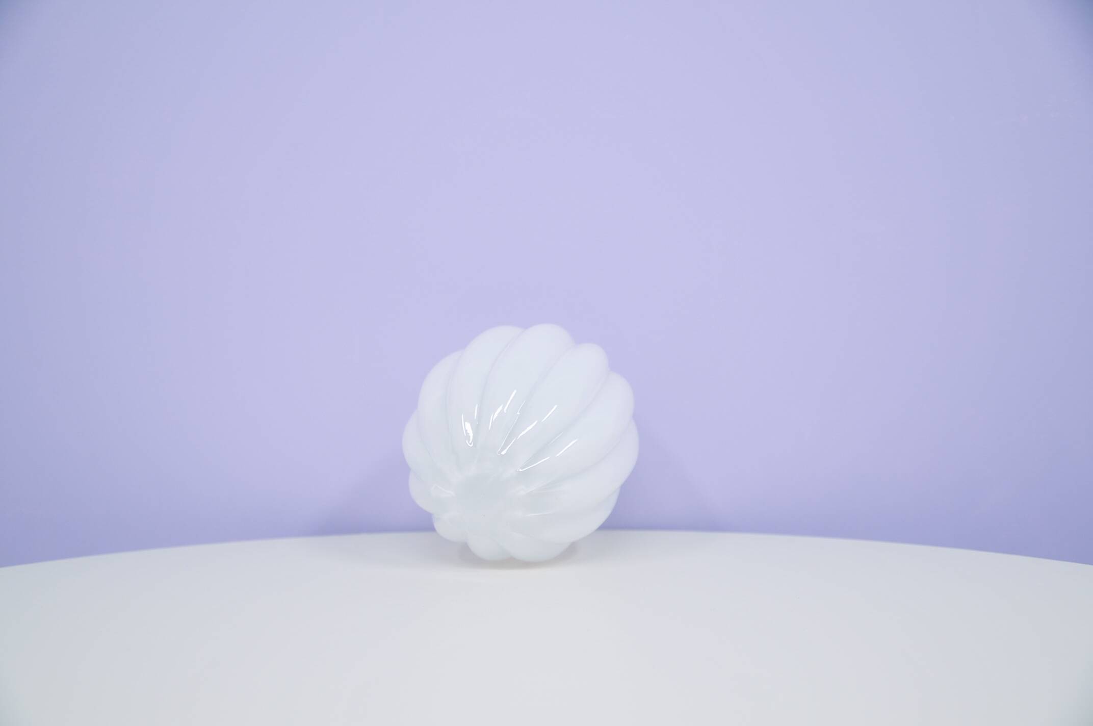 vintage white glass vase bubbles