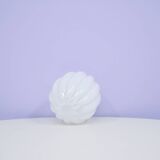 vintage white glass vase bubbles