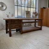 XL central island workbench oak