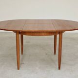 Round extending table, light oak, East Germany, 1960s