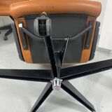 Fauteuil en cuir Cognac Richard Sapper édition Knoll