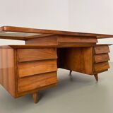 Writing Desk by Silvio Cavatorta in solid Walnut, Italy, 1950's