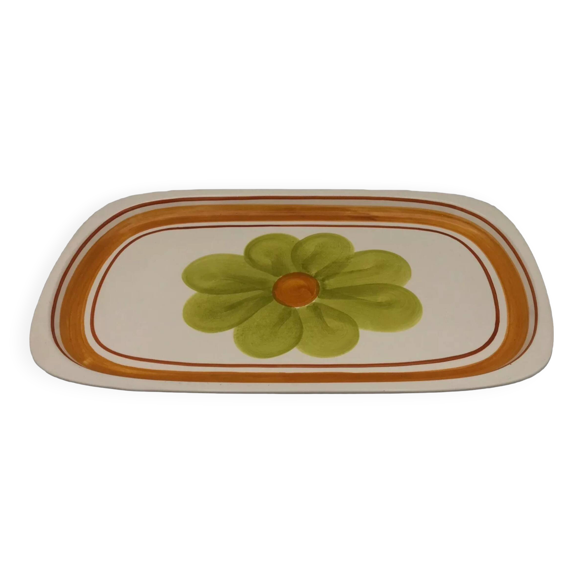 Vintage rectangular earthenware dish, Monaco model by SALINS