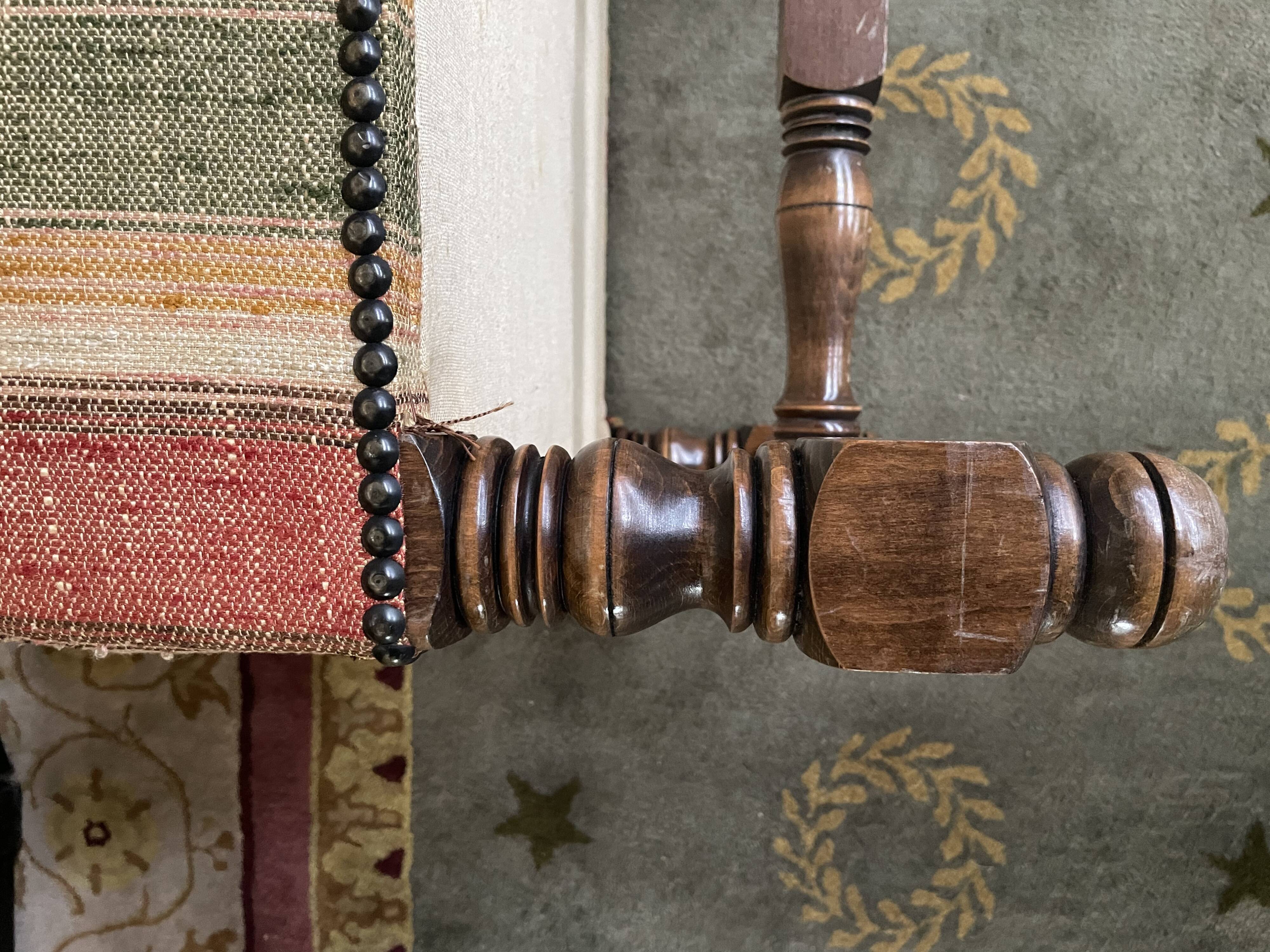Pair of Louis XIII style poufs
