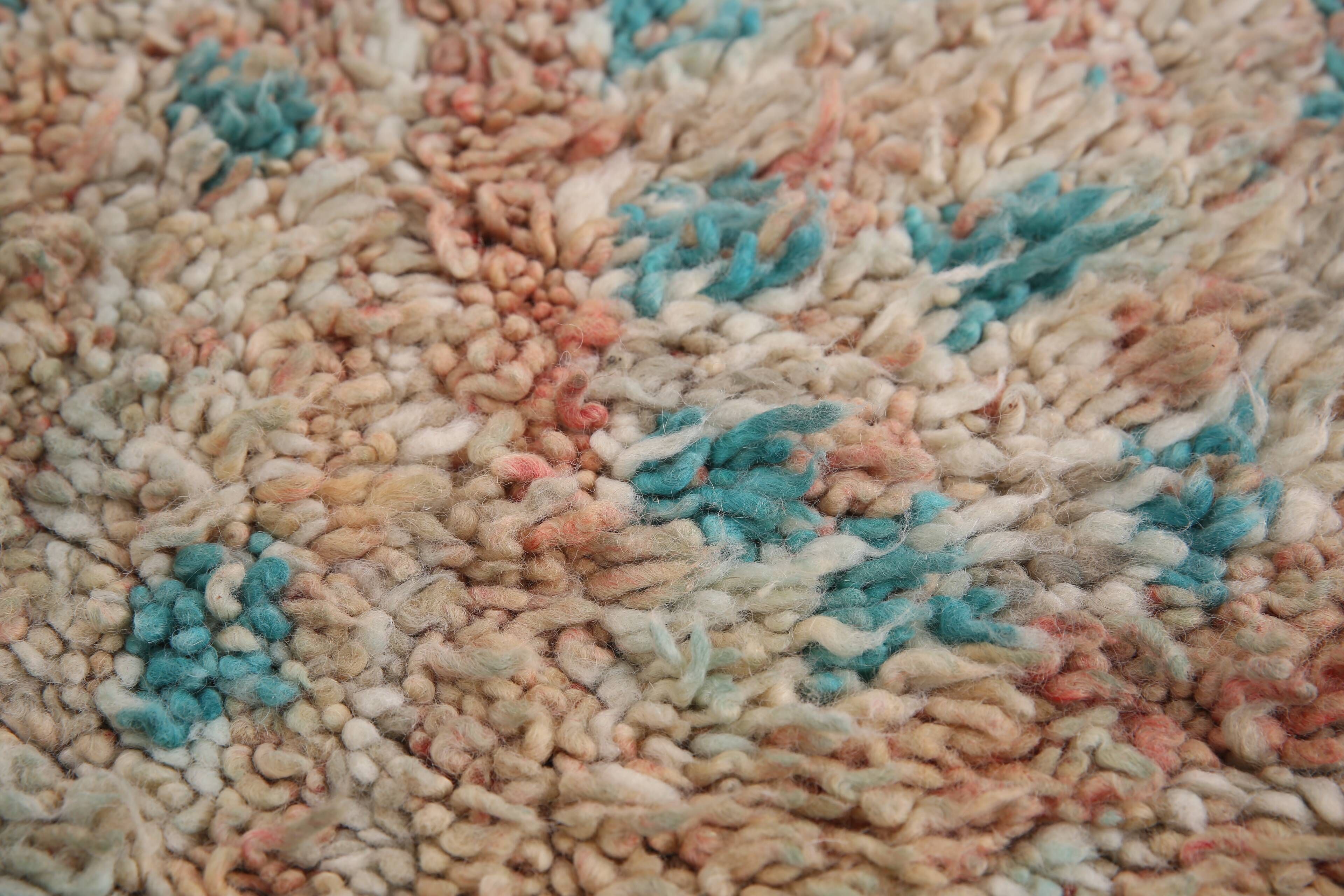 Tapis en laine marocain vintage 173 x 339 cm - Tapis fait main berbère style bohème