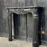 Louis XV style fireplace in black Belgian marble circa 1880