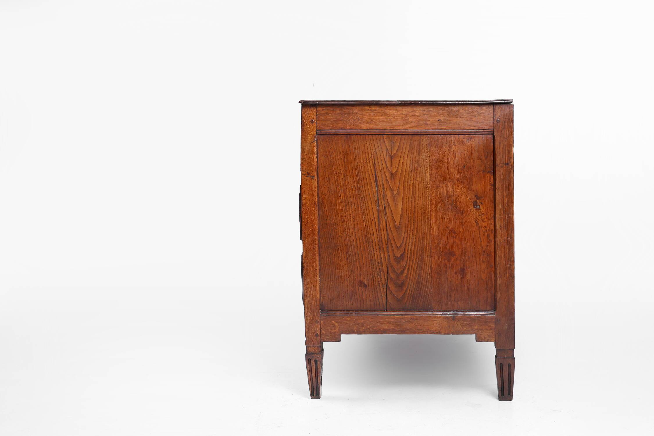 French rustic chest of drawers in solid oak with 3 drawers, ca. 1850