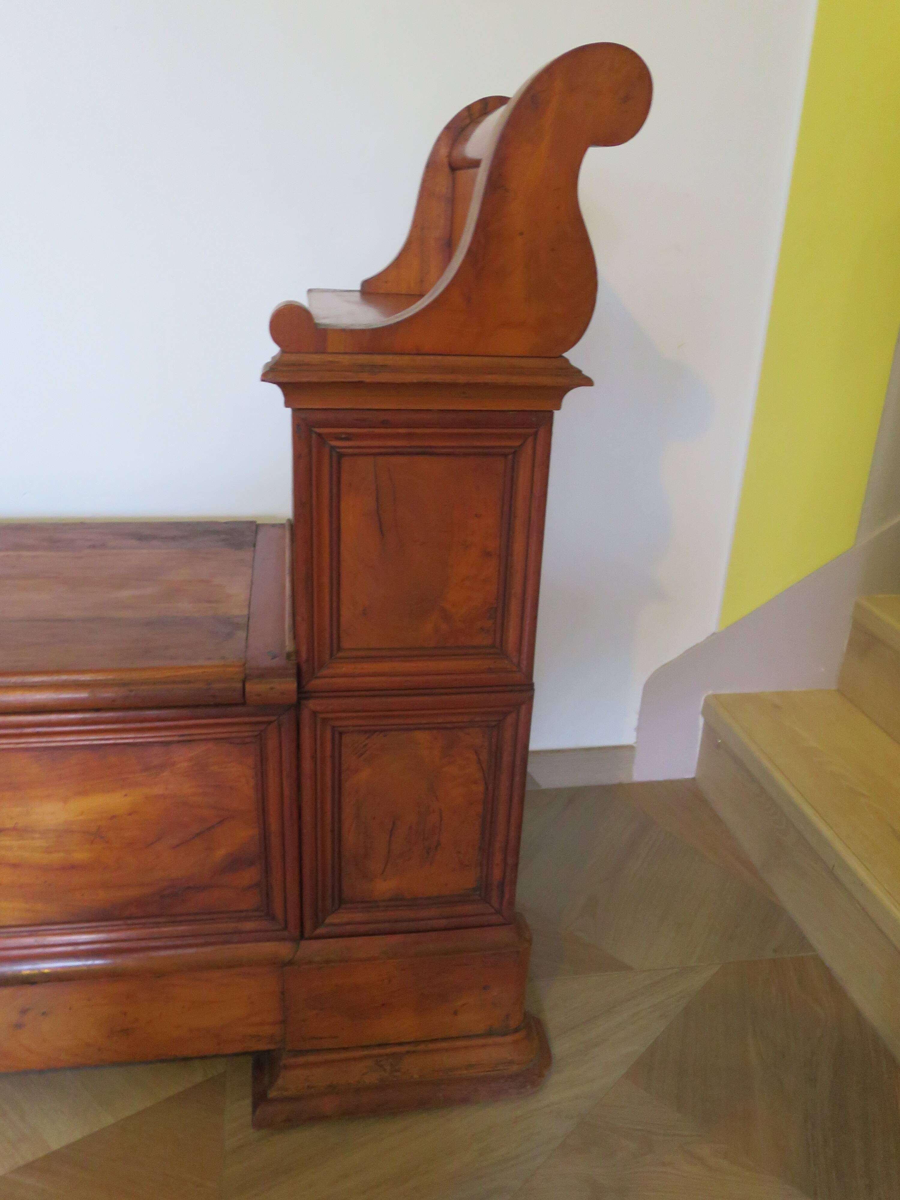 Antique trunk bench - Louis Philippe style - trunk seat - solid wood