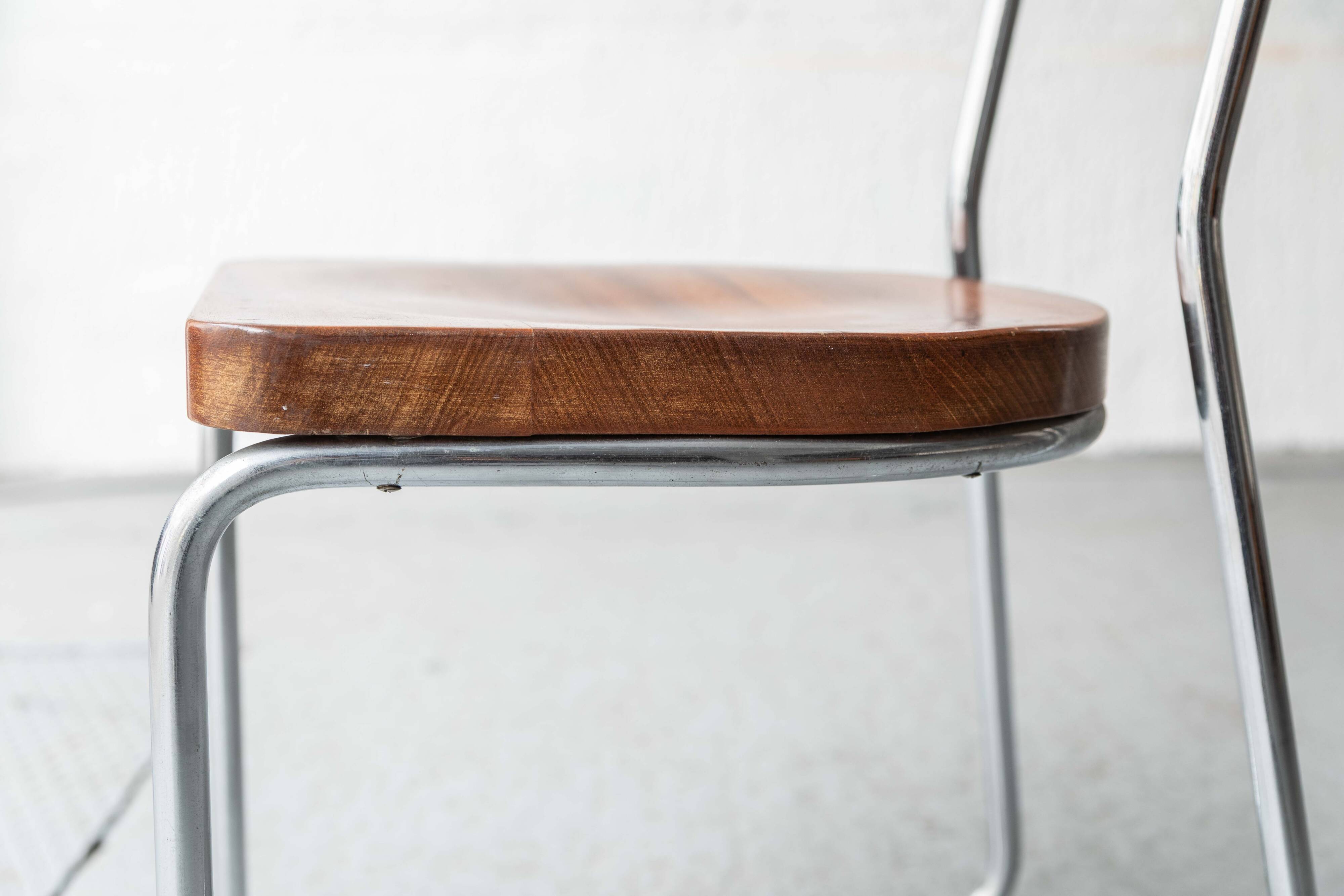 Set of 4 'B257' dining chairs by Emile Guillot, 1920s