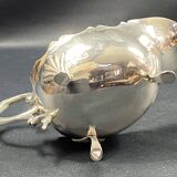 English George III style silver plated tripod sauce boat