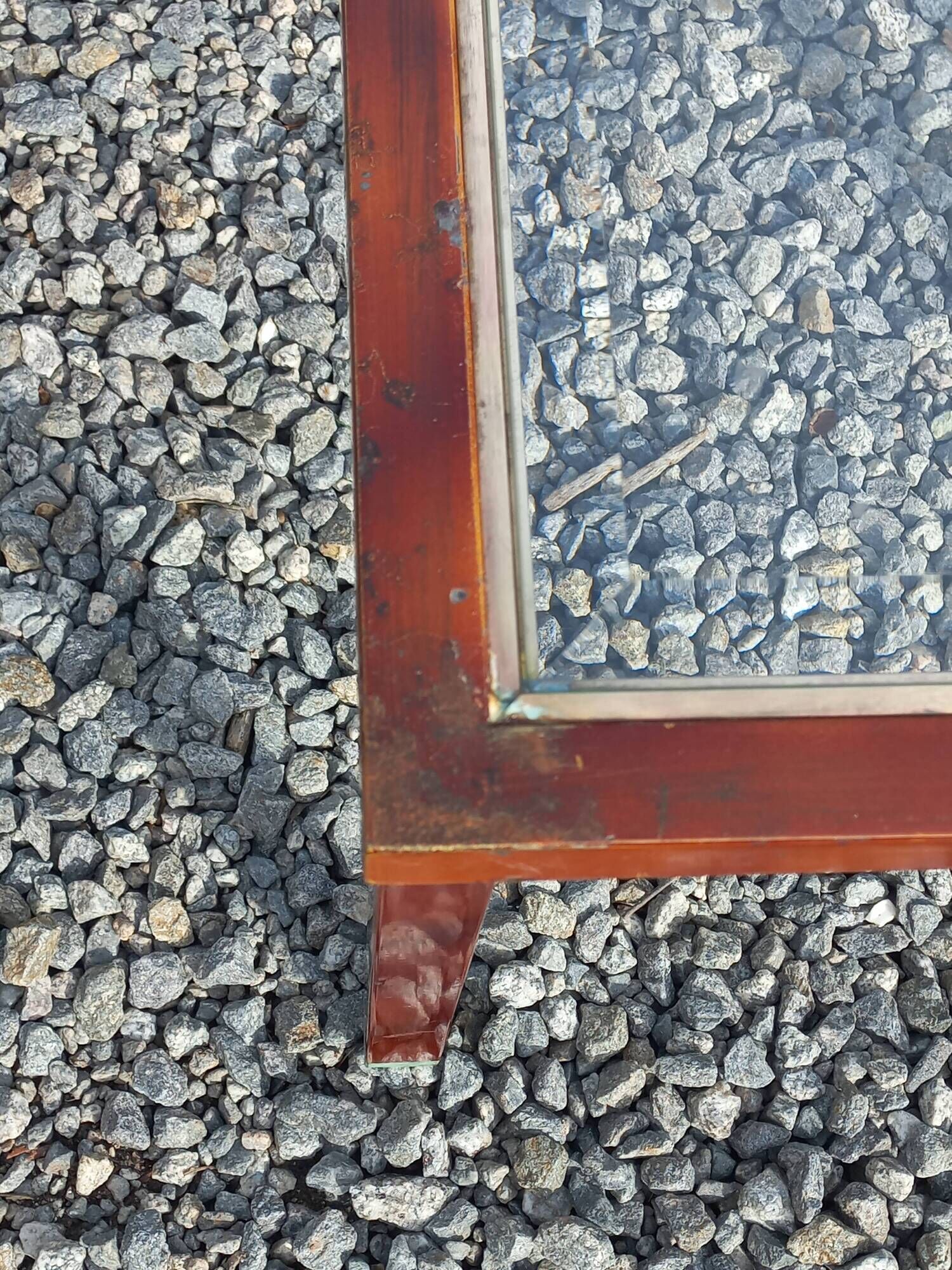 Pair of 1970s side tables in lacquered brass and glass