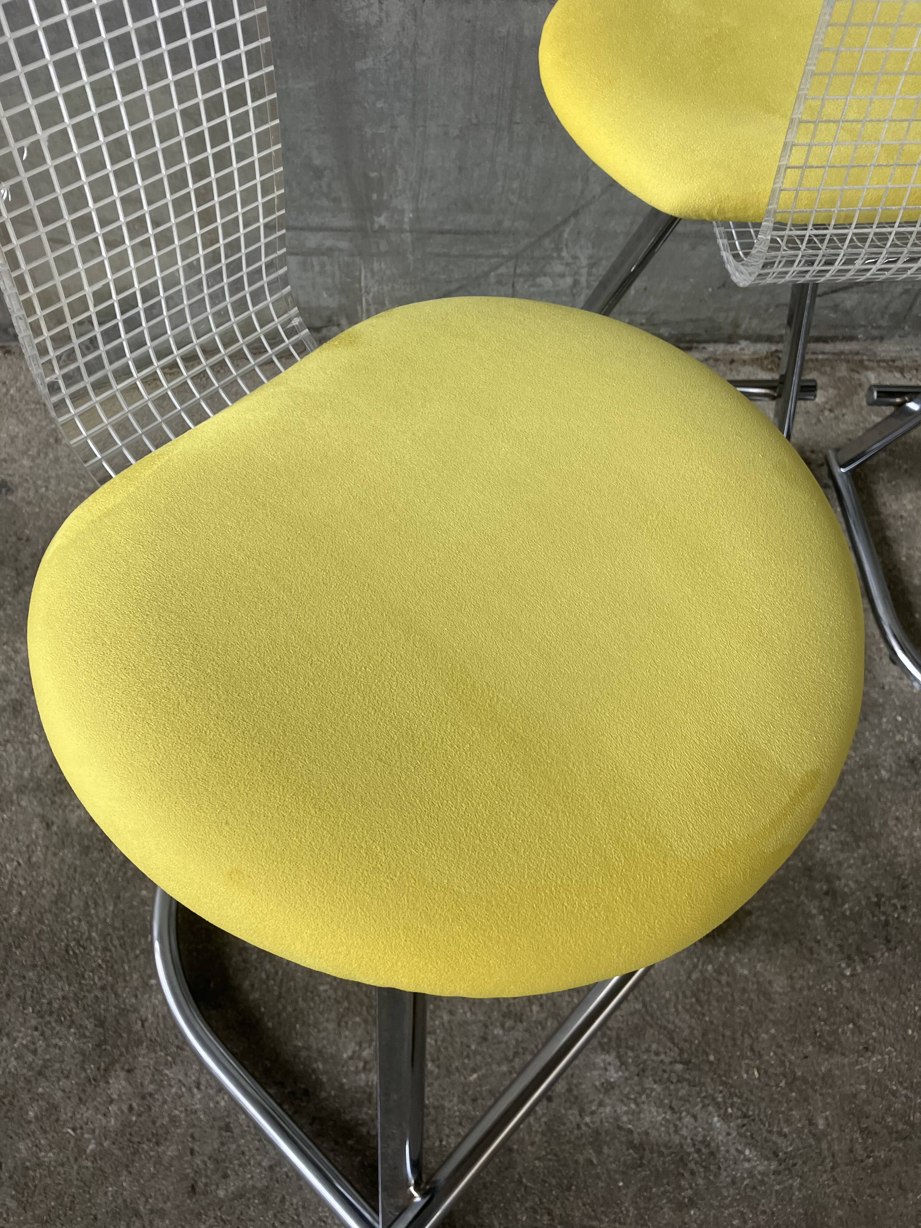 High chairs with plexiglass backrest Mirima, France