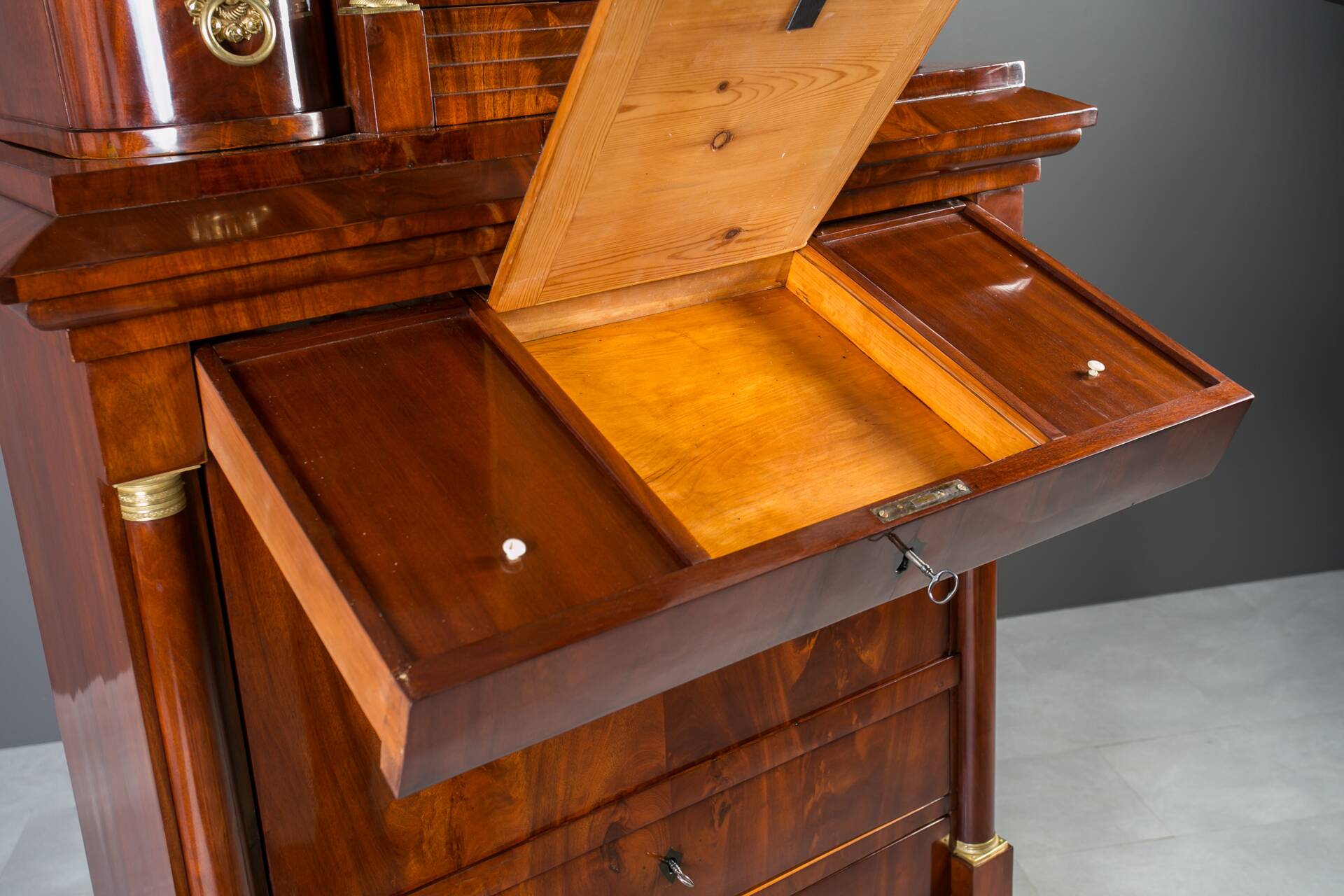 Biedermeier Secretary Desk, Germany, 19th Century
