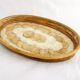 Mother-of-pearl and rattan tray