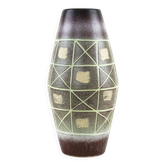 Vase en céramique ouest-allemand avec motif géométrique, poterie émaillée des années 1970.