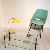 60s glass coffee table