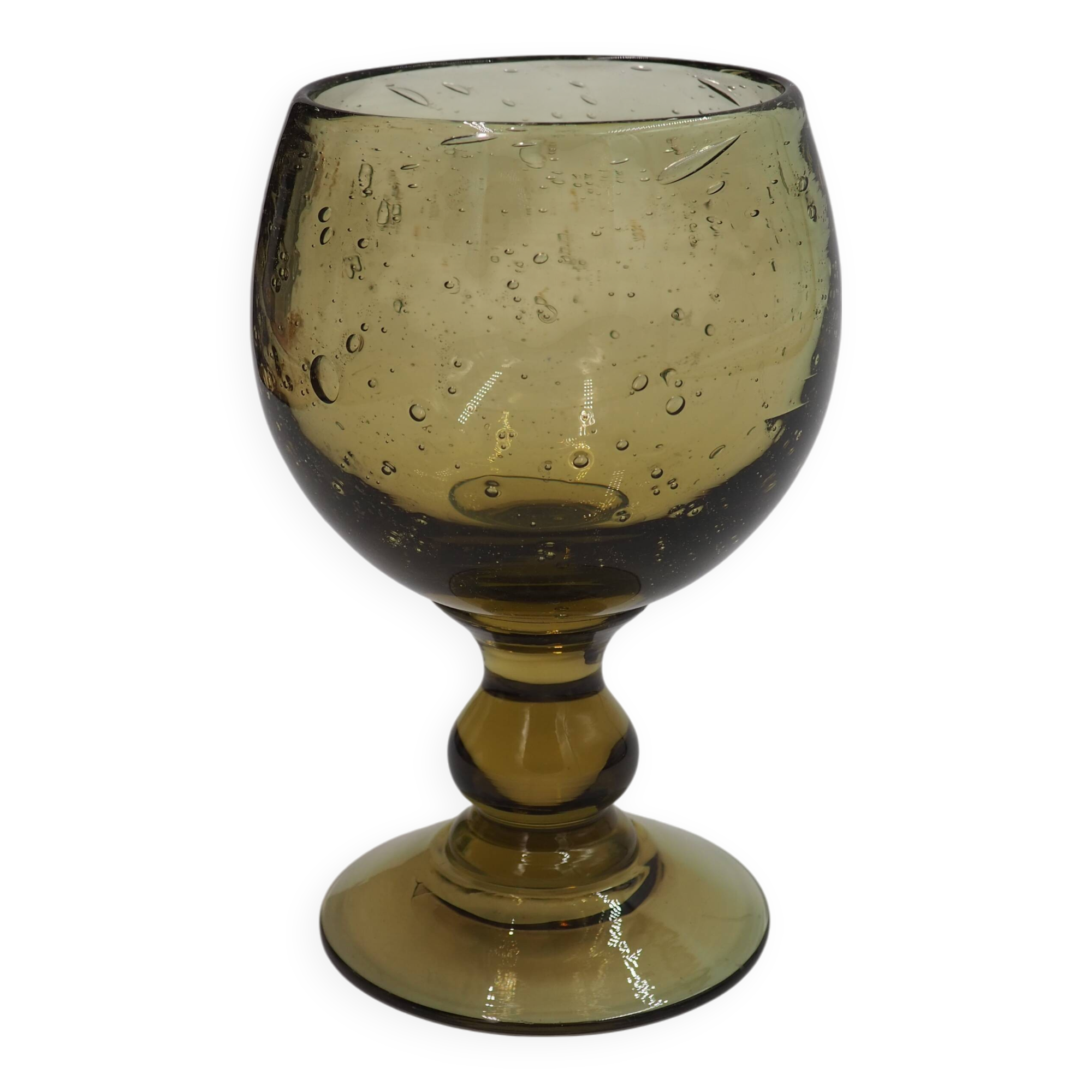 Biot green stemmed glasses