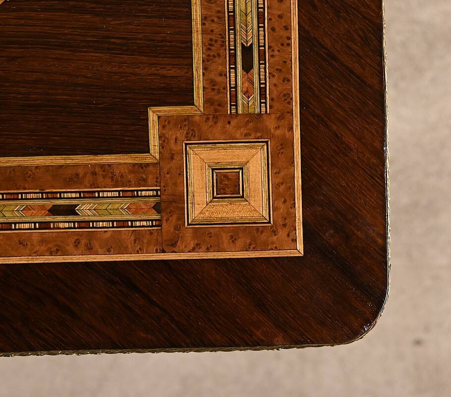 Small Living Room Table in Rosewood and Amboyna Burl, Louis XVI style, Napoleon III period – Mili