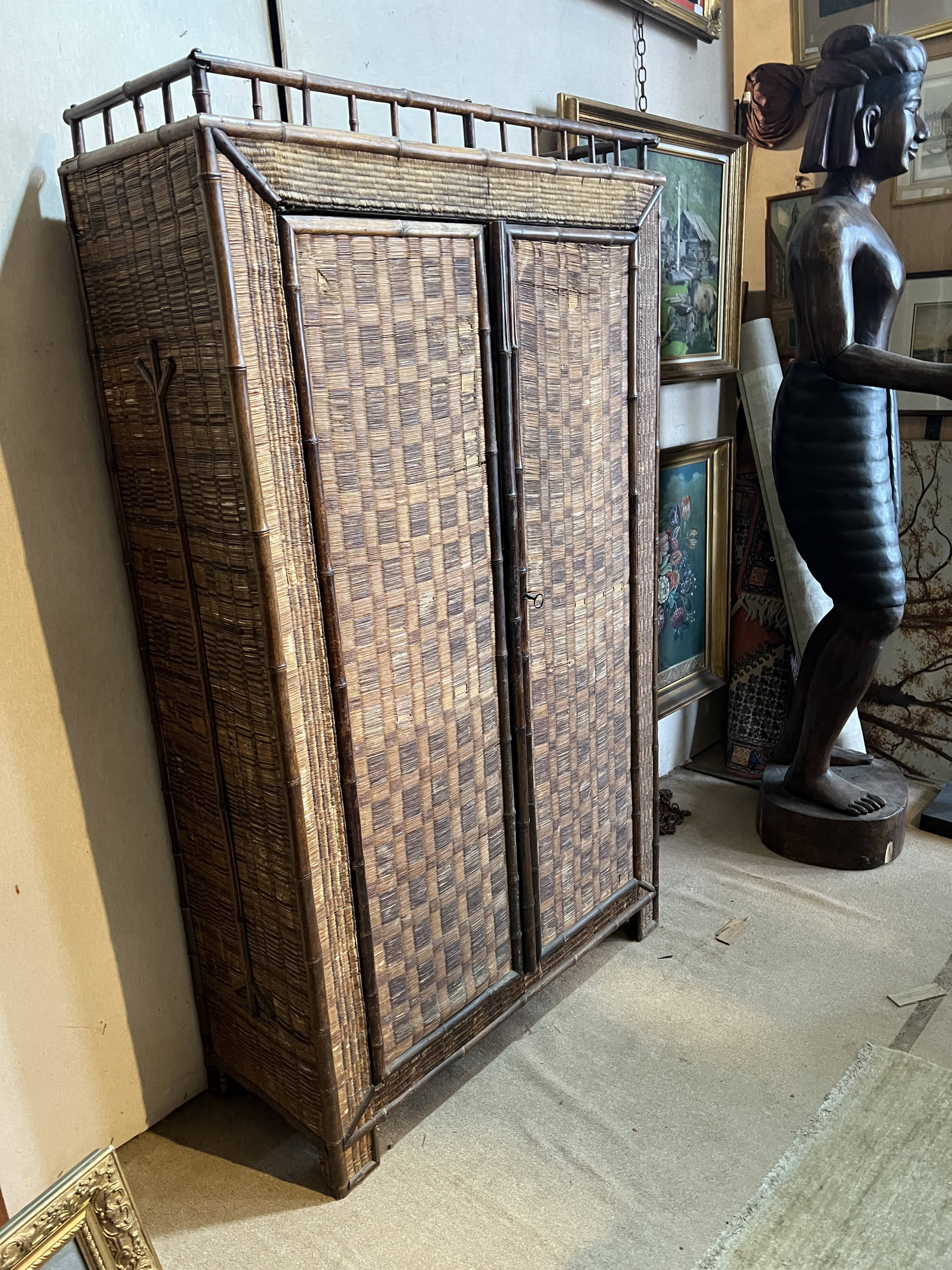 Two-door bamboo wardrobe