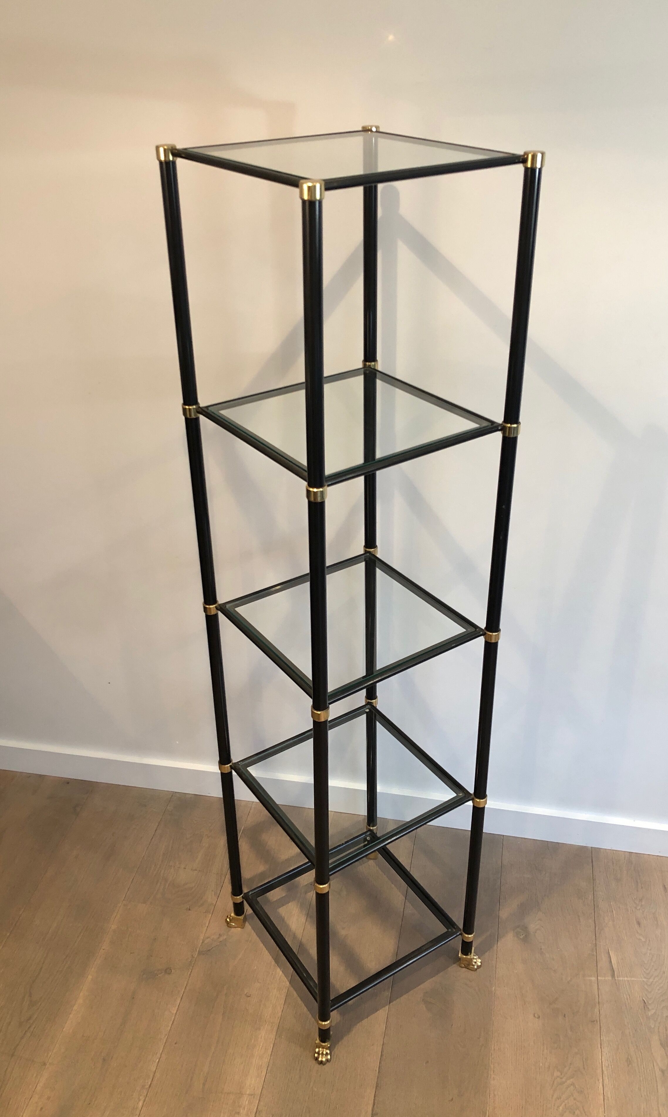 Pair of metal shelves by Guy Lefèvre for Maison Jansen 70s
