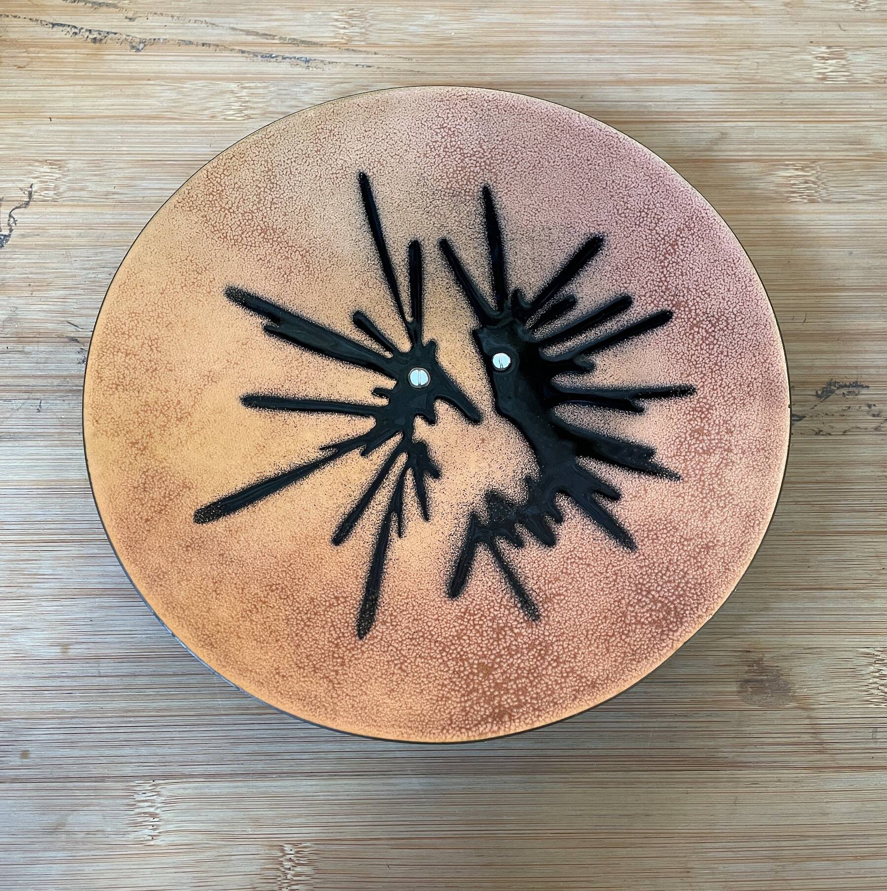 Enameled plate on copper by Jules Perrier Quebec Canada - 1950