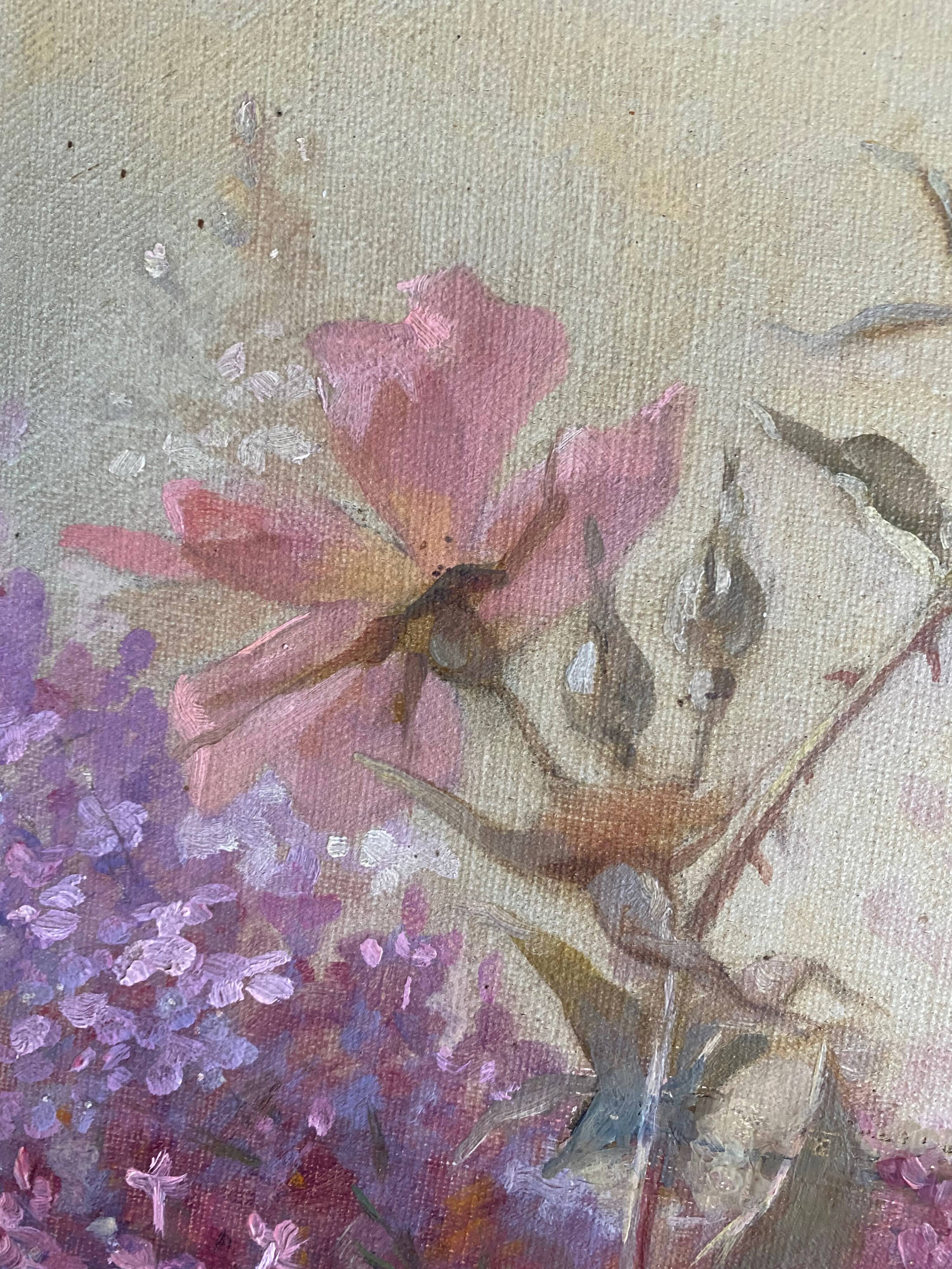 Table "Floral composition" HST signed Henri Chanut XIX ° century