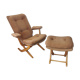 Relax armchair and its velvet ottoman from the 70s /80