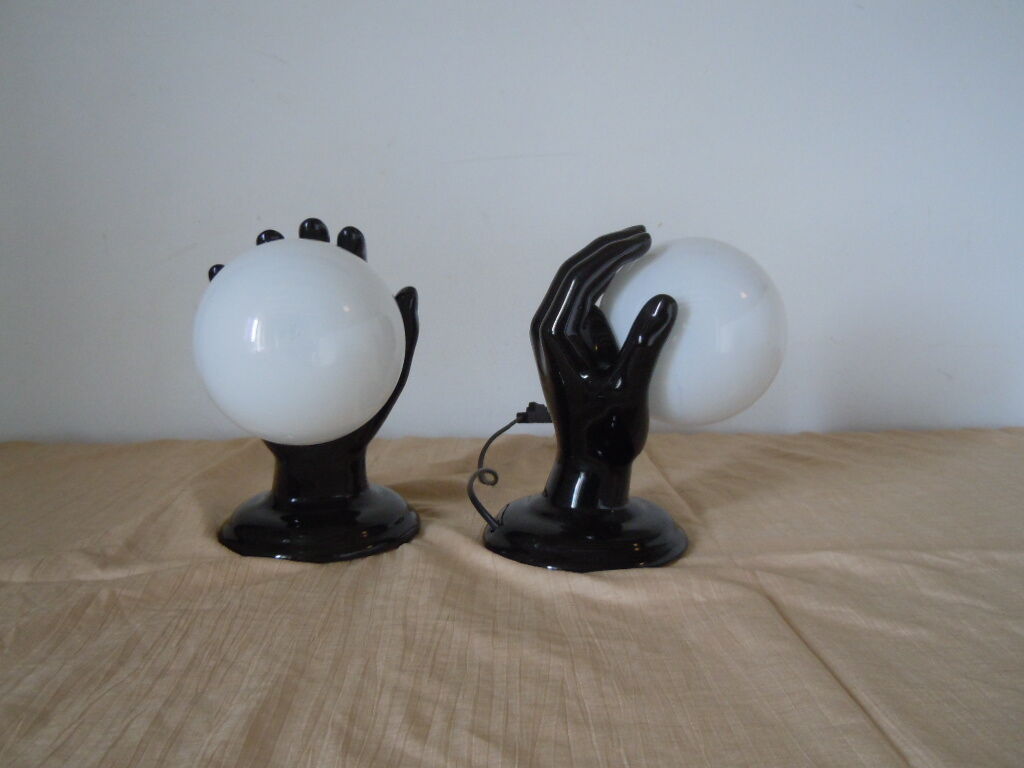 Pair of ceramic lamps or hand sconces