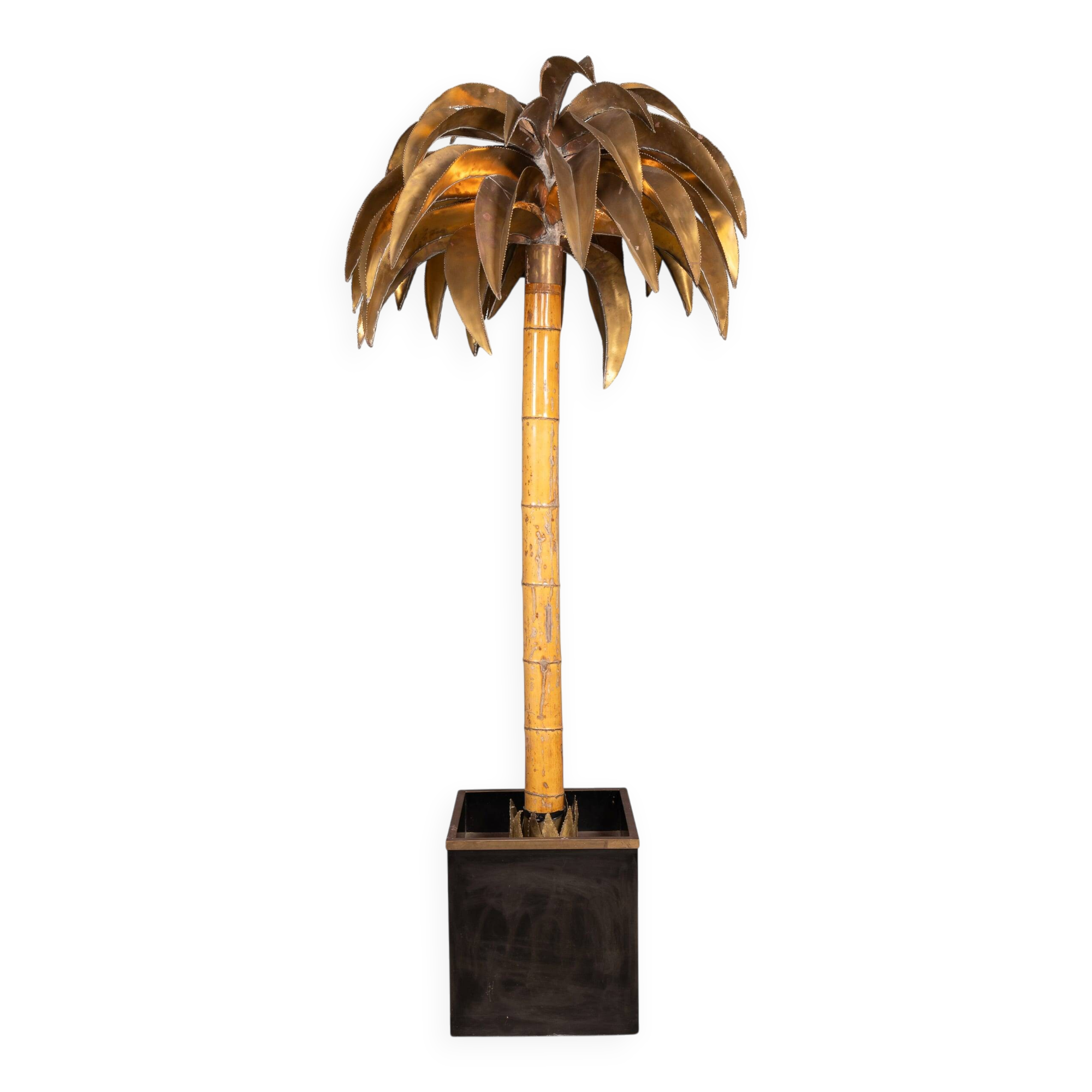 20thC French Palm Tree Floor Lamp, Christian Techoueyres For Maison Jansen
