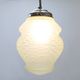 French Art Deco Pendant Lamp with Green Glass Shade, 1940