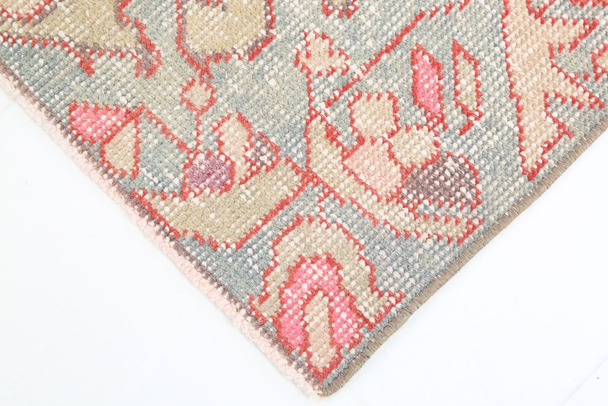 3x6 red and beige wool turkish rug 198x112cm