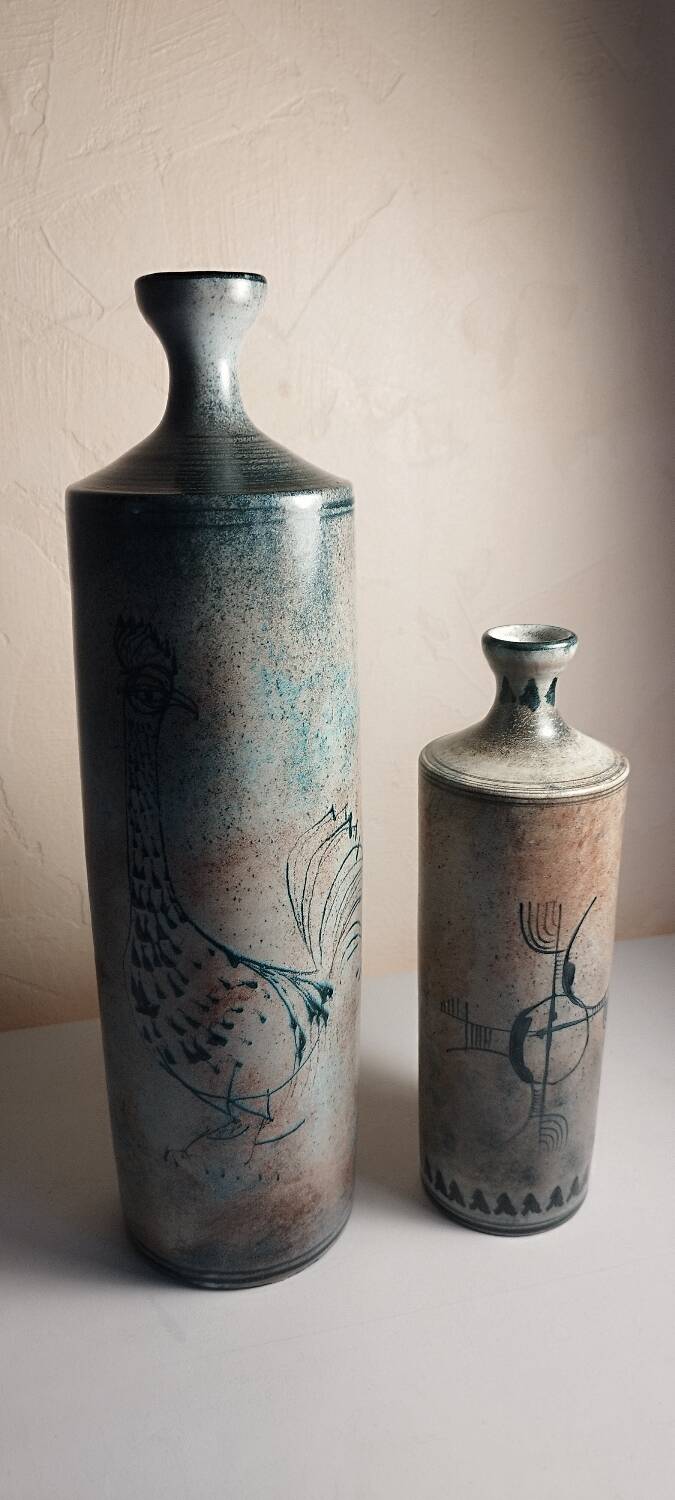 Duo de vases bouteilles en céramique Atelier Roy Montgolfier