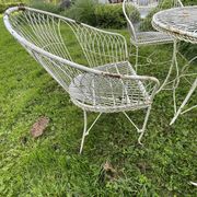 Italian garden furniture, vintage furniture, table and 4 wrought iron chairs