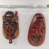 Set of decorative African Indonesian tribal masks Z015
