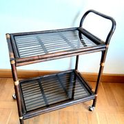 Rattan and smoked glass rolling service