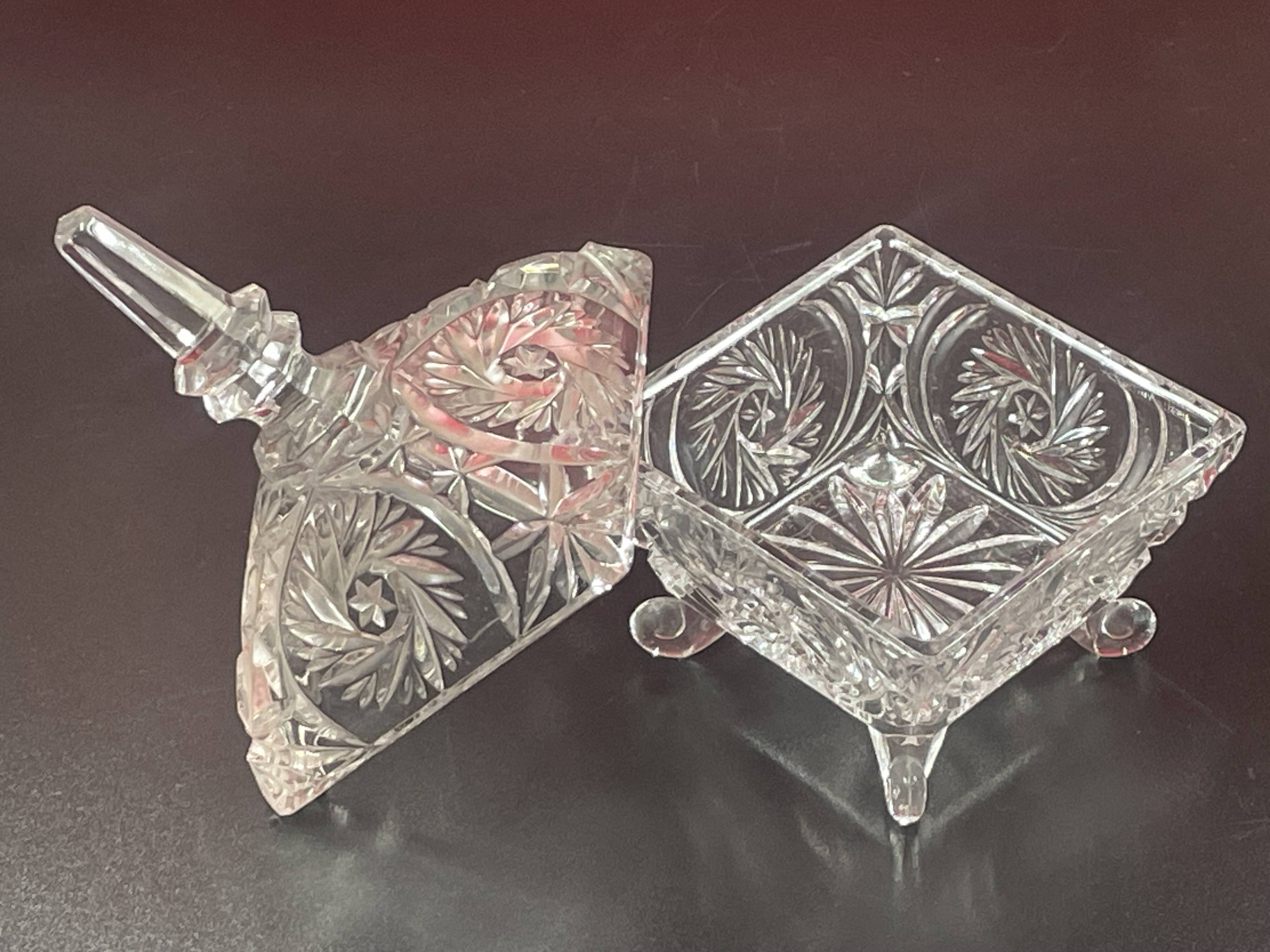 Cut glass sugar bowl 18 cm