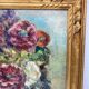 Antique painting, flowers in a vase