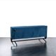 Vintage Model D70 Sofa Bed Black Iron Reupholstered Blue by Osvaldo Borsani for Tecno, 1970s