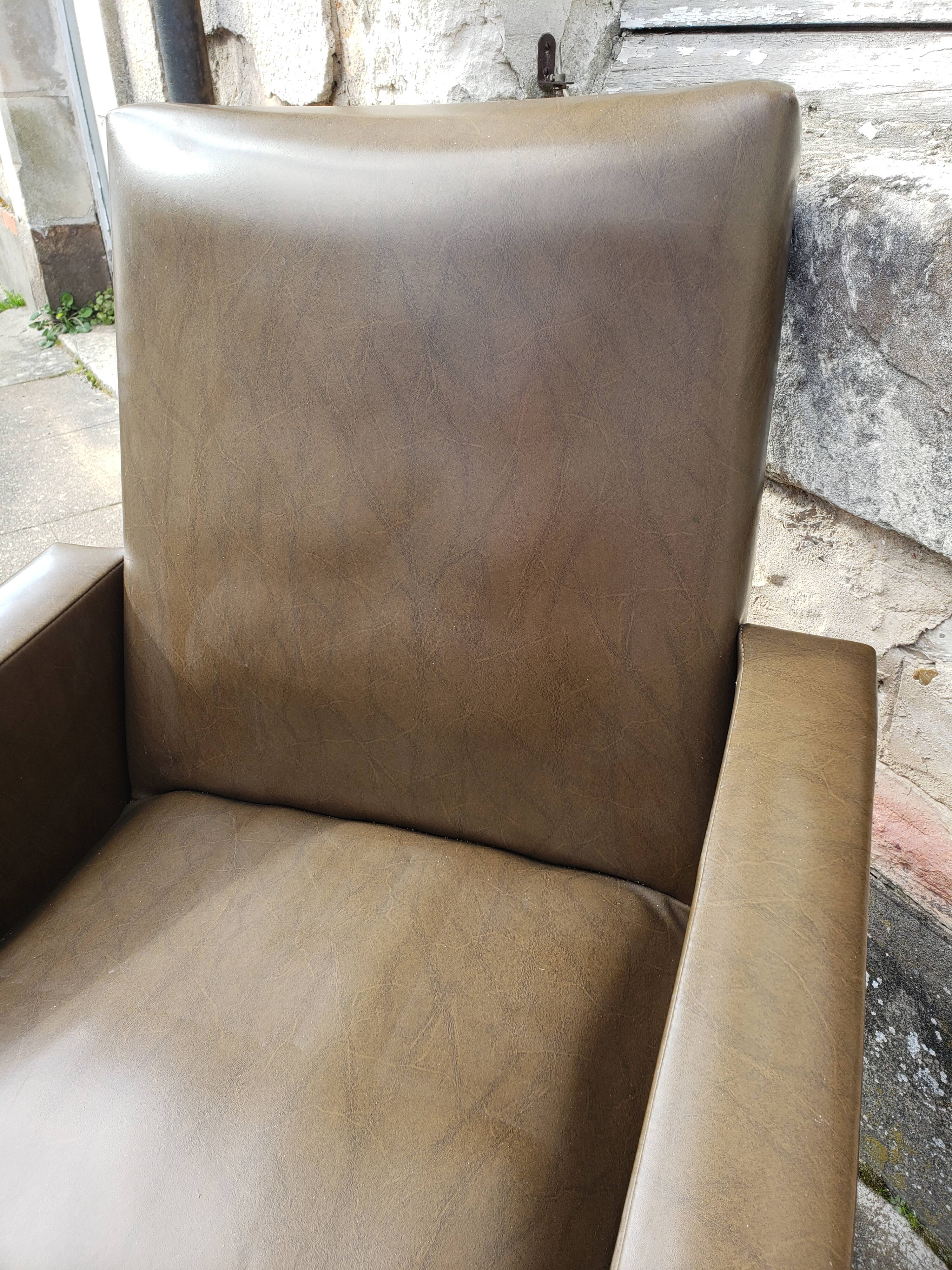 Vintage Scandinavian olive green armchairs