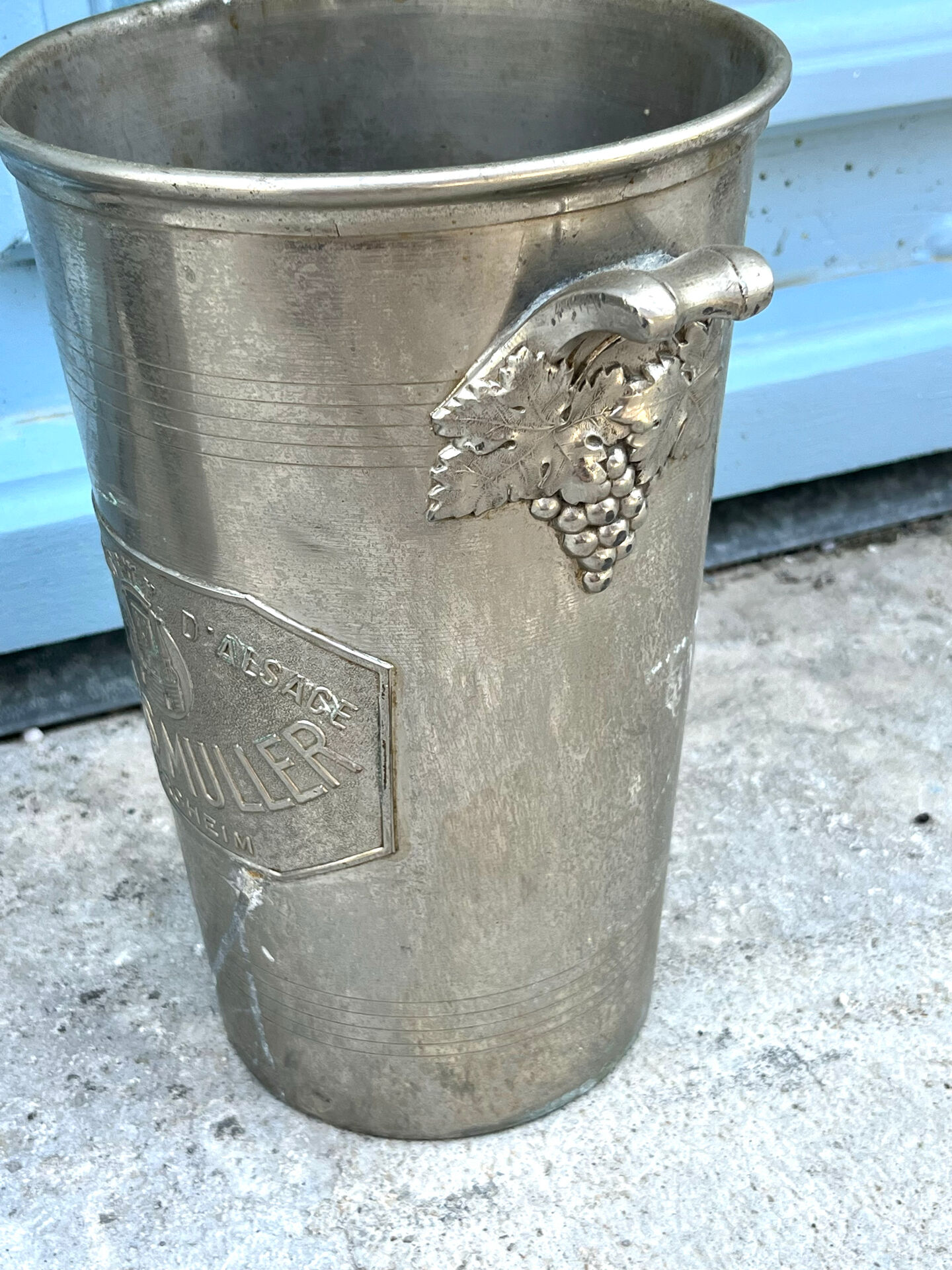 French wine cooler ice bucket set Jules Muller Berghiem argit