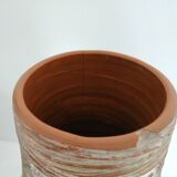 German ceramic vase with geometric patterns with white enamels
