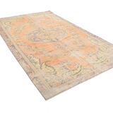 6x10 Peach Orange Classic Handmade Vintage Rug, 174x300Cm