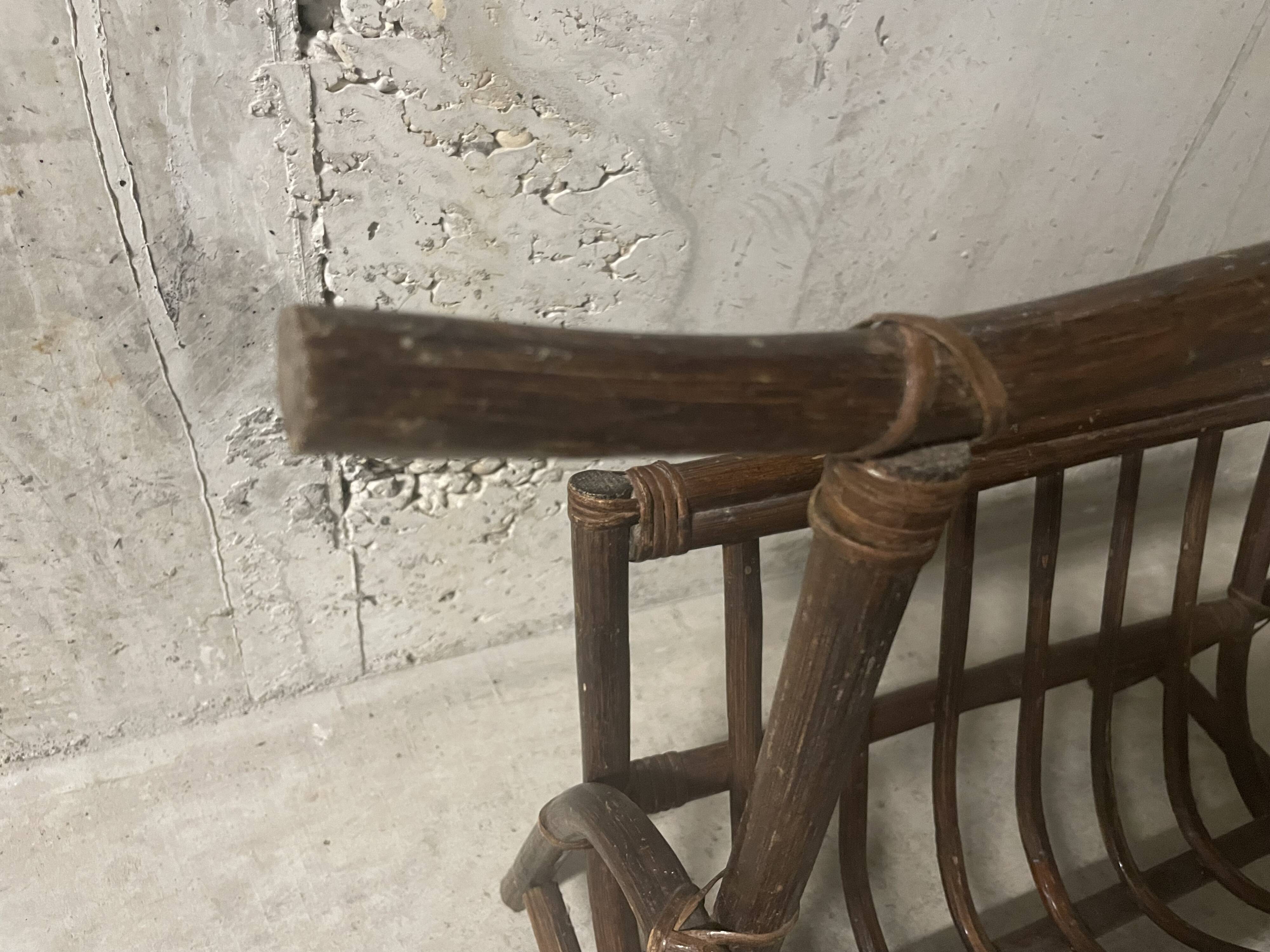 1970s rattan magazine rack