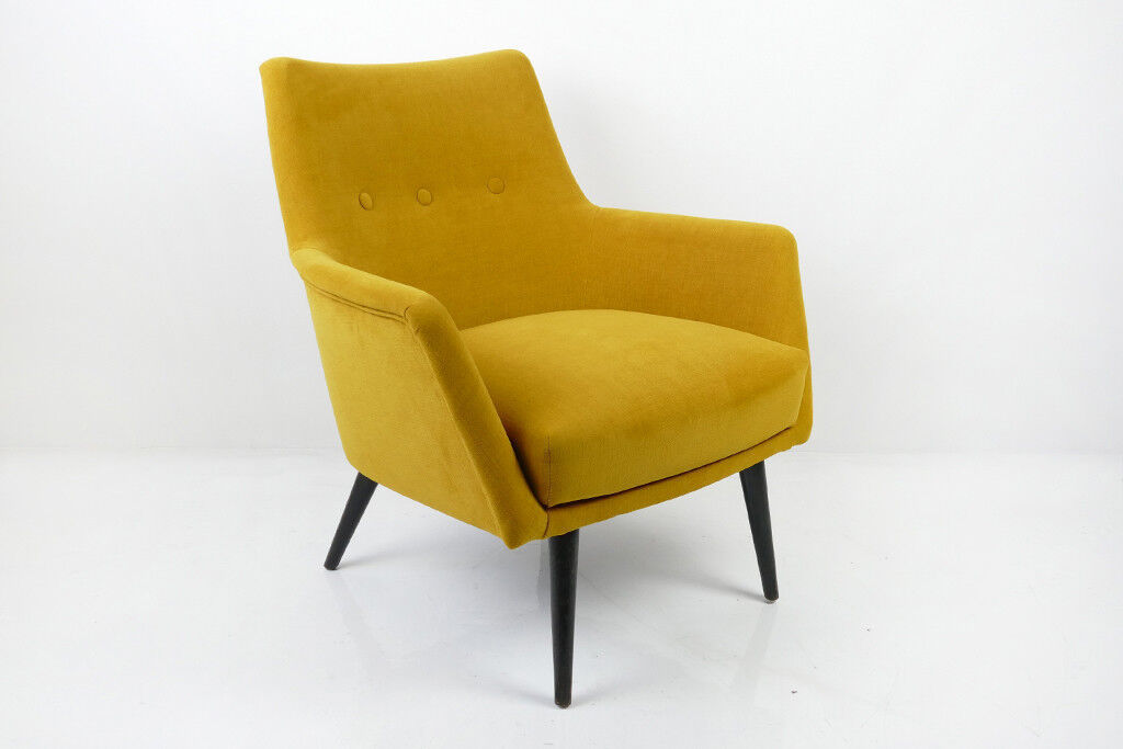 Vintage mid century yellow lounge armchair from '60s