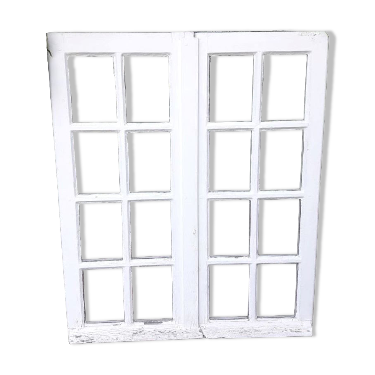 Oak window H96,8xL80,5cm old small tiles