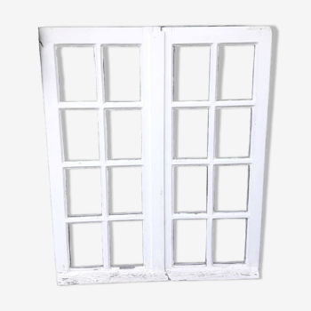 Oak window H96,8xL80,5cm old small tiles