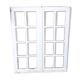 Oak window H96,8xL80,5cm old small tiles
