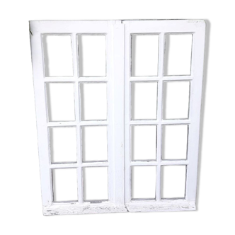 Oak window H96,8xL80,5cm old small tiles