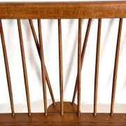 Vintage mid-century slatted bench from the 1960s.