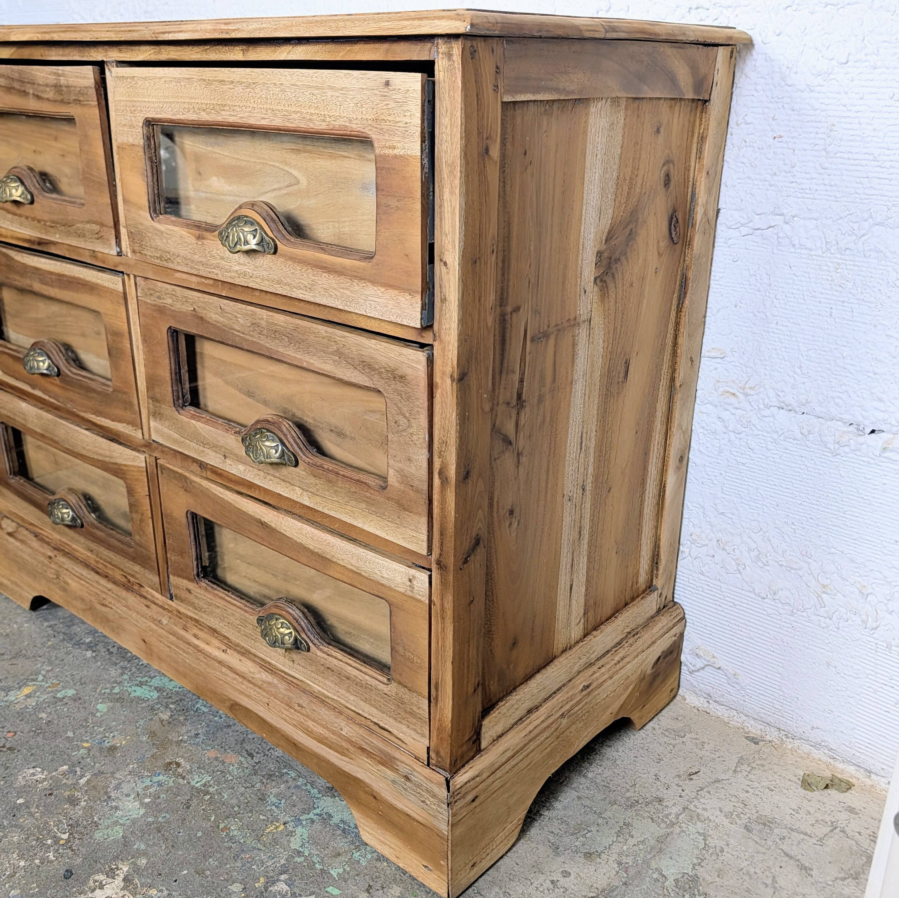 Grainetier ancien 6 tiroirs en bois massif